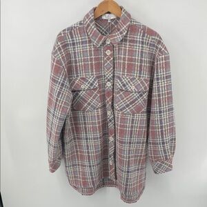 L’Academie Zuma Shacket in Plaid M A18